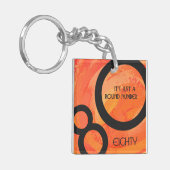 Orange 80 Decade Geburtstag Schlüsselanhänger (Vorderseite links)