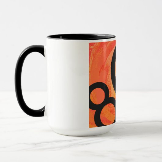 Orange 80 Decade Geburtstag Tasse (Links)