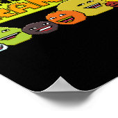 Orange 8-Bit Video Game Style Poster (Ecke)