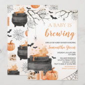 Orange A Baby brütet Halloween Baby Dusche Einladung (Vorne/Hinten)