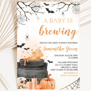 Orange A Baby brütet Halloween Baby Dusche Einladung
