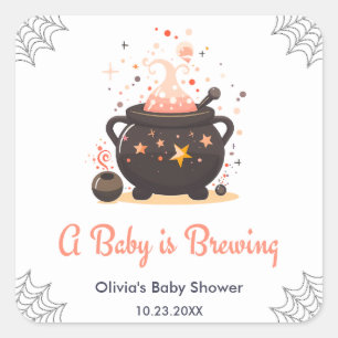 Orange A Baby brütet Halloween Baby Dusche Quadratischer Aufkleber