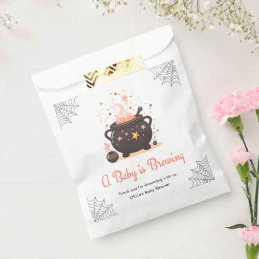 Orange A Baby is Brewing Halloween Baby Shower Geschenktütchen (Versiegelt)