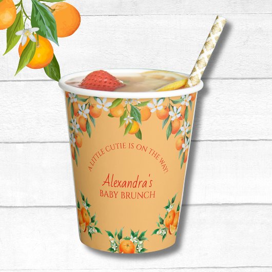 Orange A Little Süsse Citrus Baby Brunch Pappbecher