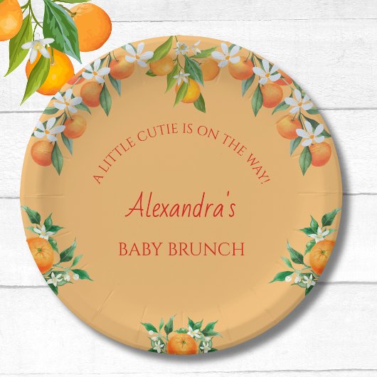 Orange A Little Süsse Citrus Baby Brunch Pappteller