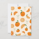 Orange A Little Süsse Citrus Baby Dusche Dankeskarte (Rückseite)