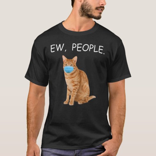 Orange Abby Cat Ew People Cat Tragen einer Gesicht T-Shirt (Vorderseite)