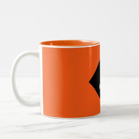 Orange Abschluss 2025 Keepake-Geschenk Zweifarbige Tasse (Links)