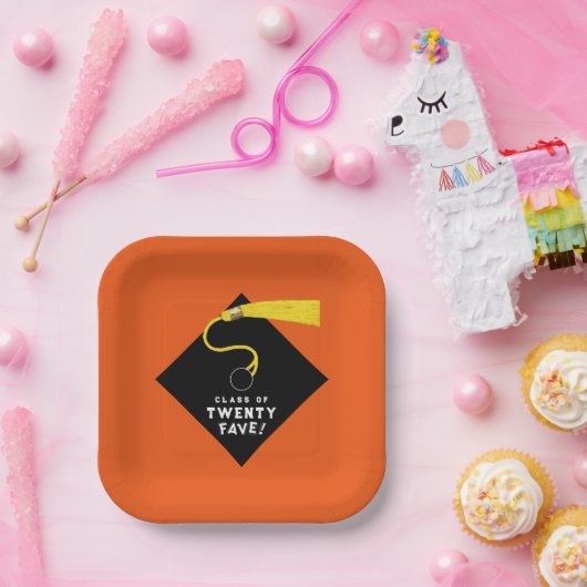 Orange Abschluss 2025 Party Pappteller (Party)