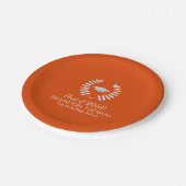 Orange Abschluss Classic Custom Party Pappteller (Schrägansicht)