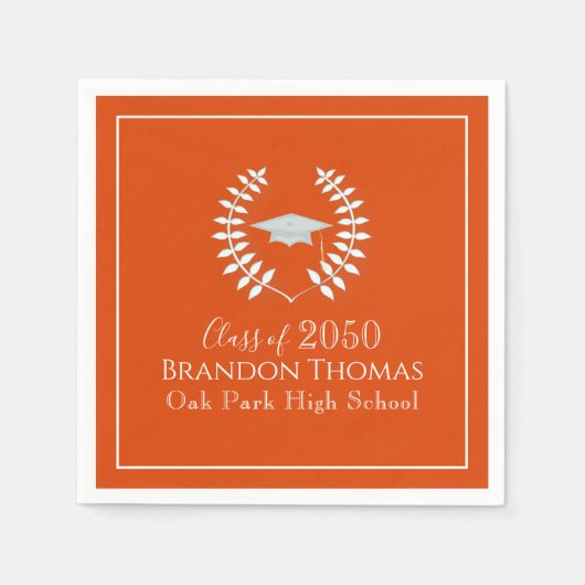 Orange Abschluss Classic Party Custom Serviette (Vorderseite)