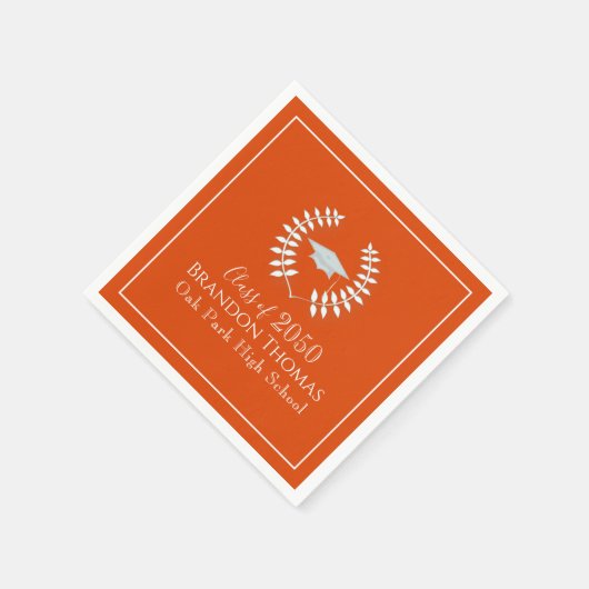 Orange Abschluss Classic Party Custom Serviette (Ecke)