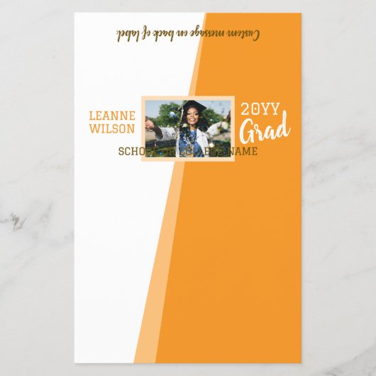 Orange Abschluss Custom Candy Bar Wrapper Flyer (Vorne)