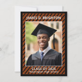 Orange Abschluss Football Foto Ankündigung (Vorderseite)