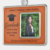 Orange Abschluss Foto Inspiration Custom Rahmen-Ornament Silber (Links)