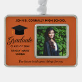 Orange Abschluss Foto Inspiration Custom Rahmen-Ornament Silber (Vorderseite)