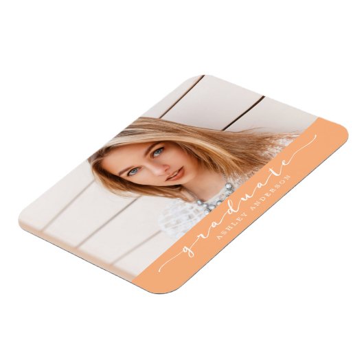 Orange Abschluss Foto Magnet (Linke Seite)