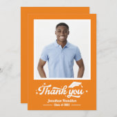 Orange Abschluss Foto Vielen Dank Karte (Vorne/Hinten)