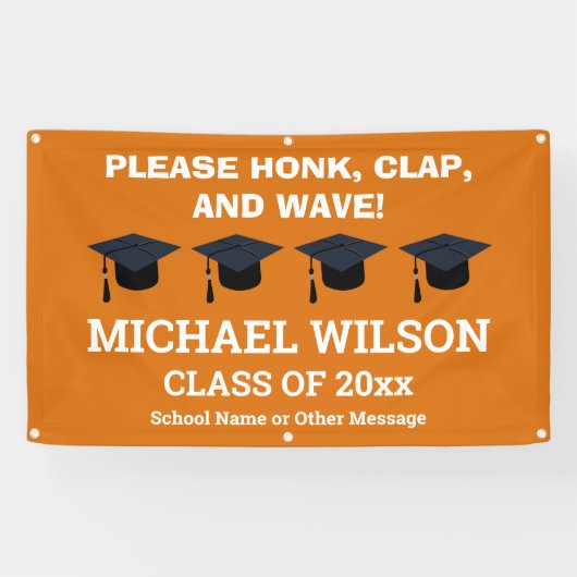 Orange Abschluss Herzlichen Glückwunsch Graduate P Banner (Horizontal)