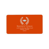 Orange Abschluss Rücksendeadresse Custom Adressaufkleber (Vorne)