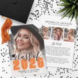 Orange Abschlussfoto Abitur Ankündigung