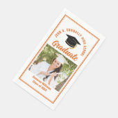 Orange Abschlussfoto Individuelle Abschlussfeier Serviette (Ecke)