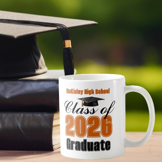 Orange Abschlussklasse 2026 Andenken Kaffeetasse