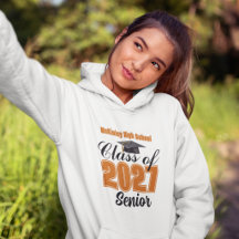 Orange Abschlussklasse 2027 Senior Custom High Sch