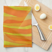 Orange Abstract Art Lines and Curves Towel Geschirrtuch (Viertel Falte)