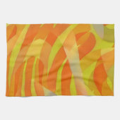 Orange Abstract Art Lines and Curves Towel Geschirrtuch (Horizontal)