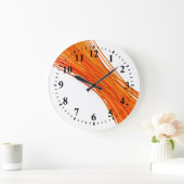 Orange Abstract Art Painting Große Wanduhr (Zuhause)