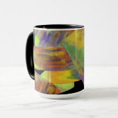 Orange Abstract Design Monogram Tasse (Vorderseite Links)