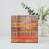 Orange Abstrakt Art Invasion Card Einladung (Stehend Vorderseite)