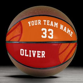 Orange Abstrakt Basket Balls Player Name Team Basketball
