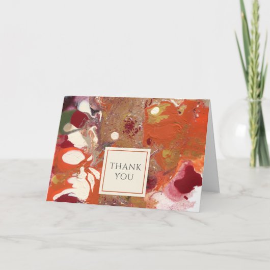 Orange Abstrakt Contemporary Danke (Vorderseite)