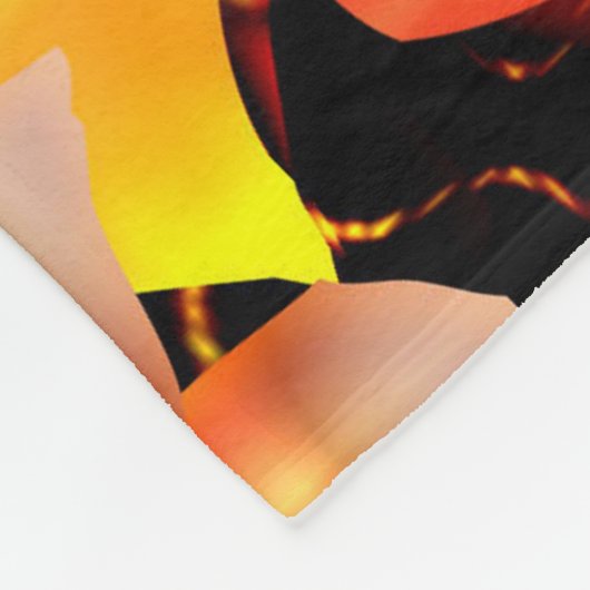 Orange Abstrakt Fleecedecke (Ecke)