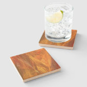 Orange Abstrakt Fraktal Square Untersetzer (Seitenansicht)