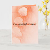 Orange Abstrakt Heart Verlobung Karte (Gelbe Blume)