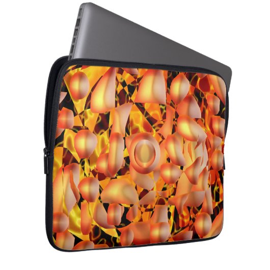 Orange Abstrakt Laptopschutzhülle (Vorne Rechts)