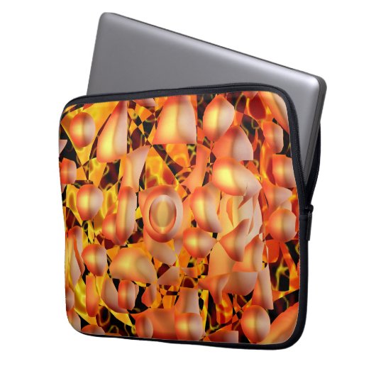 Orange Abstrakt Laptopschutzhülle (Vorderseite Links)