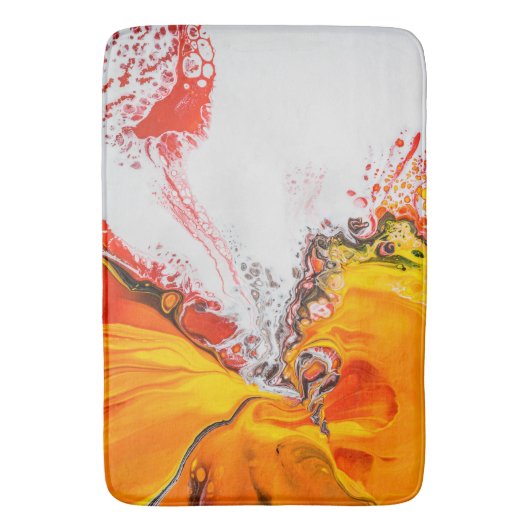 Orange Abstrakt Minimalistisch Badematte (Vorderseite Vertikal)