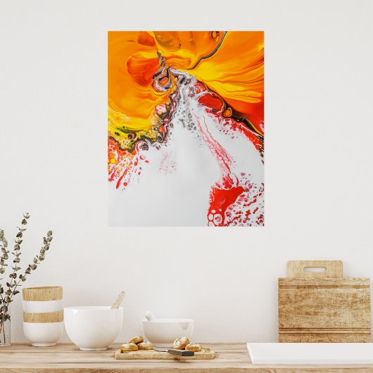 Orange Abstrakt Minimalistisch Poster (Küche)