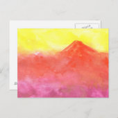 Orange Abstrakt Mountain Vulkan Landschaft Postkarte (Vorne/Hinten)
