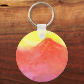 Orange Abstrakt Mountain Vulkan Landschaft Schlüsselanhänger (Vorderseite)