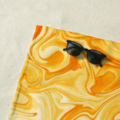 Orange Abstrakt NAME Modernes Surfer Wasser Strandtuch (Beispiel)