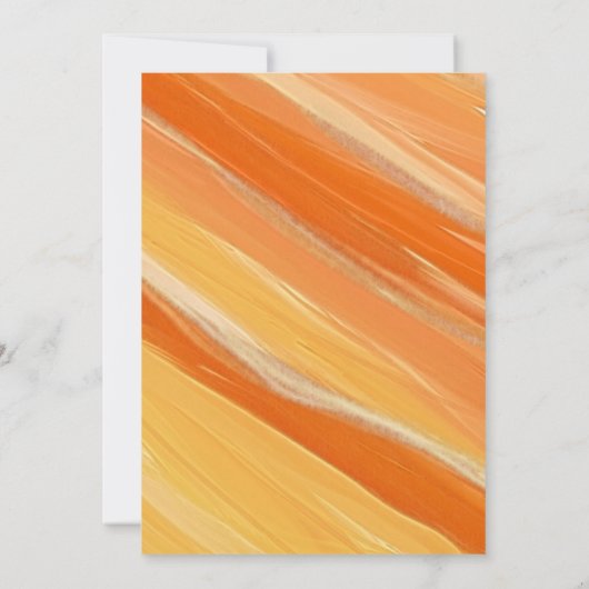 Orange Abstrakt "Off To Uni" laden ein Einladung (Rückseite)