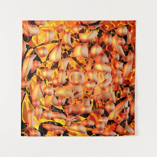 Orange Abstrakt Wandteppich (Vorderseite)