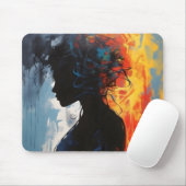 Orange Abstrakt Woman Mousepad (Mit Mouse)