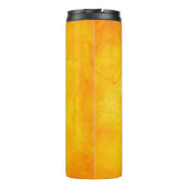 Orange abstrakte Aquarelltextur Hintergrund Thermosbecher (Rückseite)
