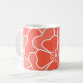 Orange abstrakte Blume Kaffeetasse (Vorderseite Links)